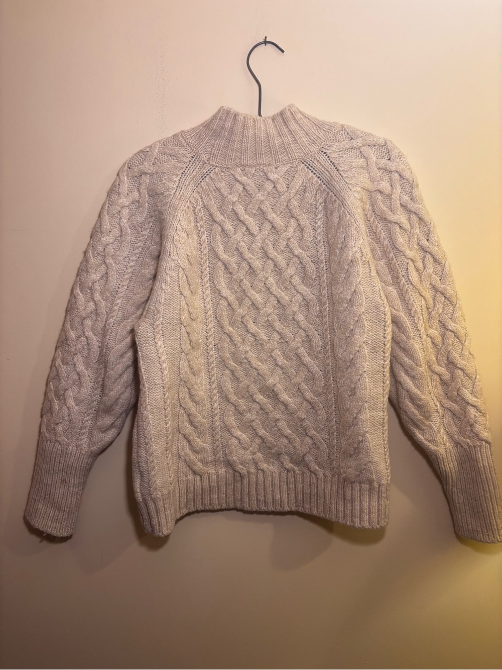 GAP Cream Cable Knit Turtleneck Sweater